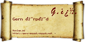 Gern Árpád névjegykártya