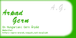 arpad gern business card